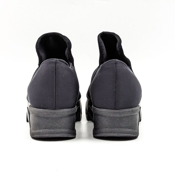 iRi Women WES Low Top Neoprene Navy Blue Platform Sneakers sz 6.5US EUR36.5 - Picture 5 of 12